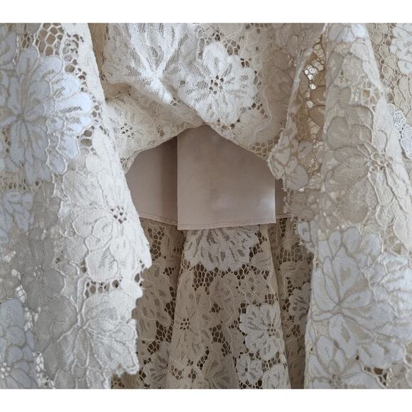 SAYLOR Women’s S Maggy Dress Ivory Beige Floral Lace Bridal Shower Wedding Lined - Picture 7 of 10
